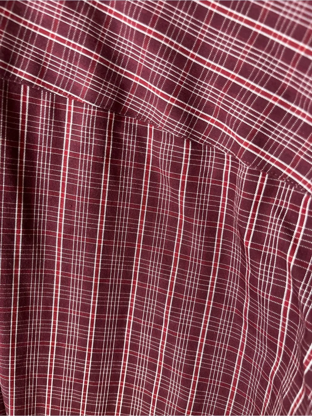 Big and Tall Lands' End Men's Burgundy Plaid Button-Down Shirt